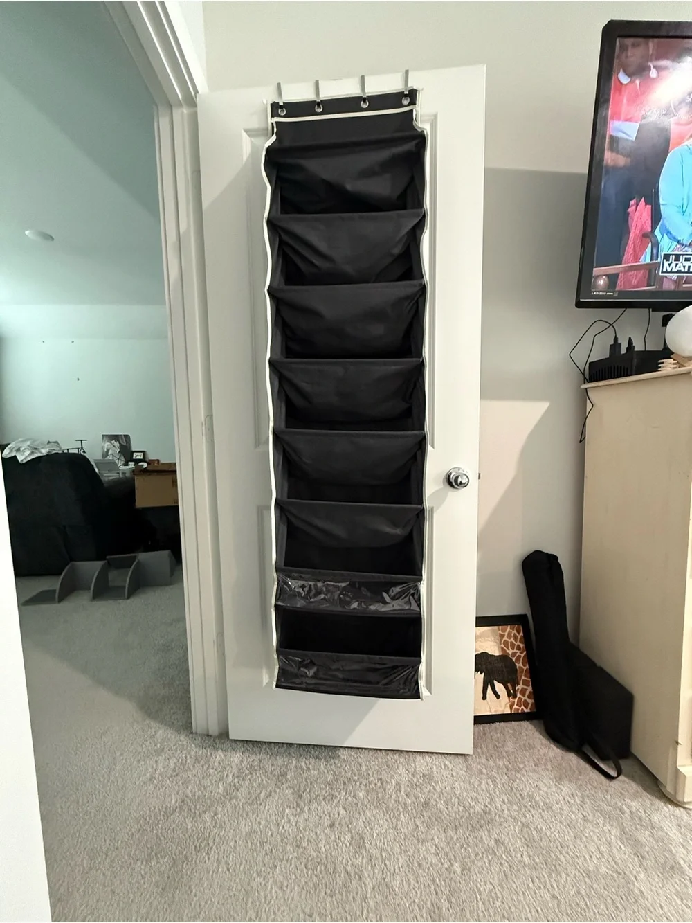 Black Over-the-Door Hanging Organizer - 7 Shelf
